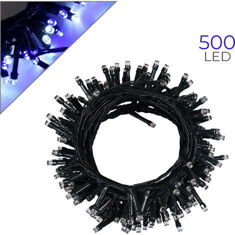 CATENA DI LUCI NATALIZIA 500 LED BIANCHI E BLU - CON PROTEZIONE IP44 E CONTROLLER 8 MODALITA' DI ILLUMINAZIONE (1/8)
