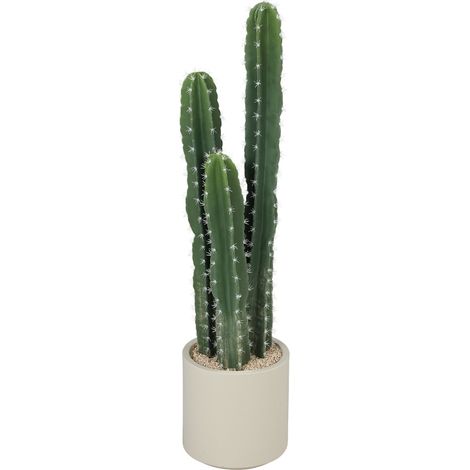 Plante cactus artificielle 95 cm avec pot décoratif vert (1/4)