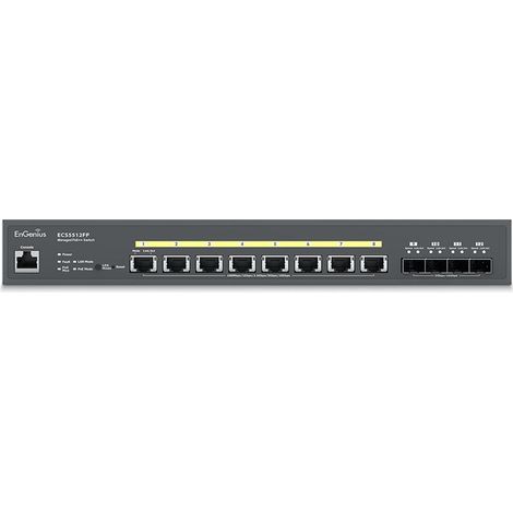EnGenius ECS2512FP Netzwerk-Switch Managed L2+ 2.5G Ethernet (100/1000/2500) Power over Ethernet (PoE) Schwarz (1/4)