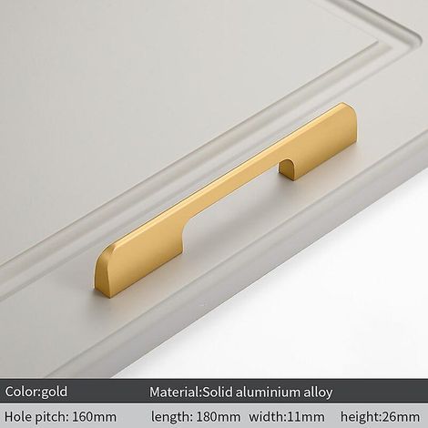 2 Stück Türgriffe aus Aluminiumlegierung, schwarz-golden, nordisch-miniaturisiert