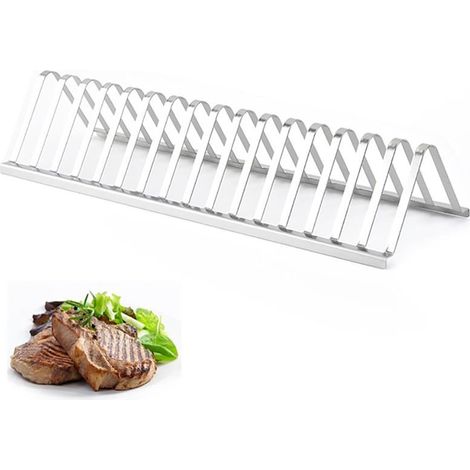 Grillrost aus Edelstahl für Fleischrippchen, Zubehör für den Außenbereich zum Grillen, DIY-Campinggrill.