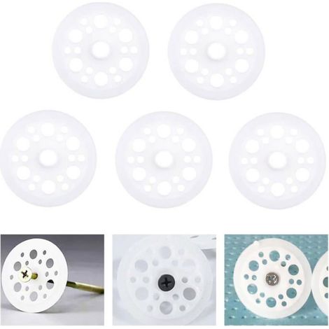 100 Rondelles Plastique 46mm Polypropylène, Fixation Isolation Mousse Support Plaque (1/5)