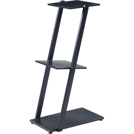 Scaffale dal design senza tempo per soggiorno/camera da letto mobile contenitore in metallo a 3 ripiani autoportante 72 x 40 x 25 cm nero 030011149