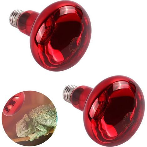 Lot de 2 lampes infrarouges pour reptiles, ampoules chauffantes de nuit 150W E27, lampe chauffante rouge pour tortues, lézards et animaux de compagnie (1/5)