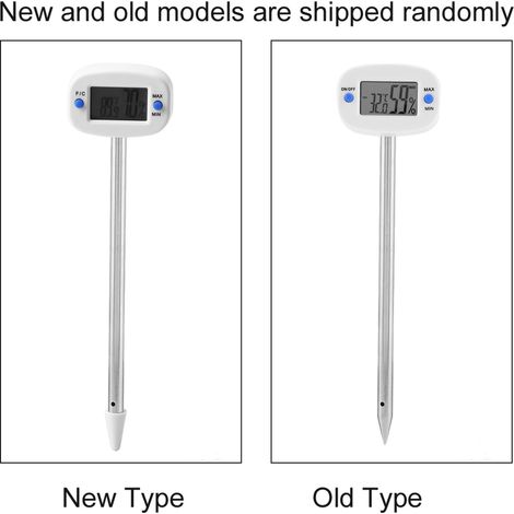 TA290 Bodentemperatur- und Feuchtigkeitstester Digitales Hygrometer Hygroskop mit Sonde Weiß ABS Mini 140mm inkl. (1/5)