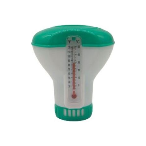 Schwimmender Dosierer mit Thermometer für Schwimmbäder, für 20-g-Tabletten (1/5)