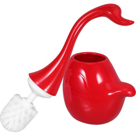 Brosse WC SECFOU avec nettoyeur de rebord et long manche , salle bain en céramique Swan , outil nett (1/5)