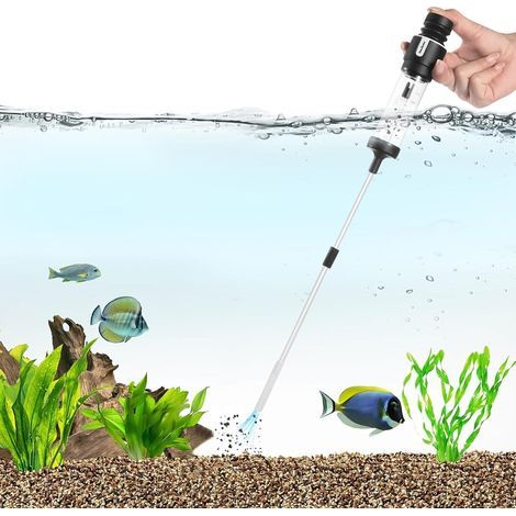 Aquarium-Siphon, verstellbarer Schlauch 33–53 cm, Futterspender, Düngemittelapplikator, Rückstandsreinigung (1/5)