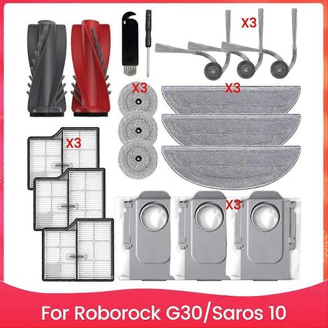 Zubehör und Ersatzteile für den Roborock G30/Saros 10 Saugroboter: Hauptbürste, Seitenbürste, Filter. (1/5)