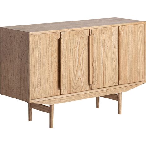 Buffet scandinave en bois mindi style nordique chaleureux - Bois foncé naturel chaleureux (1/5)