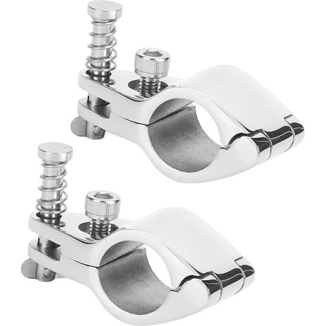 Lot de 2 colliers de serrage à dégagement rapide en acier inoxydable 316 à charnière pour tuyau, matériel de canopée marine (1/5)