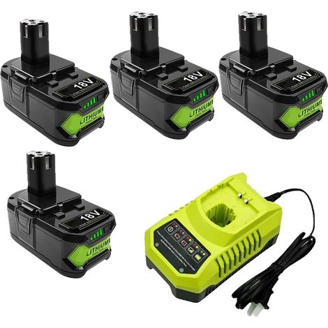 Batterie, capacité 6Ah, Li-ion, compatible avec Ryobi, 4 batterie 1 chargeur (1/2)
