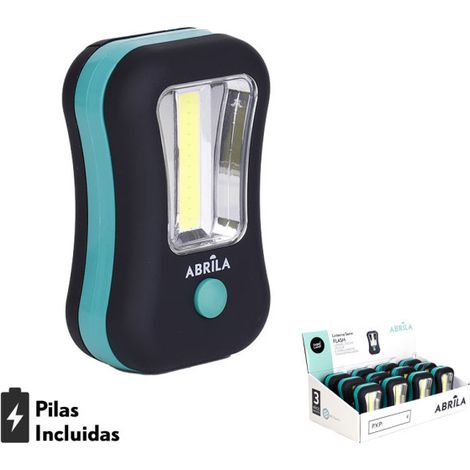 Taschenlampe led cob flash compact w/hook and magnet 200lm 9,5x6x3,5cm schwarz/grün 3xaaa included