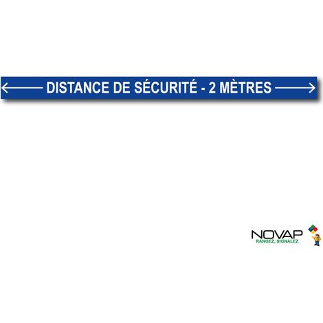 Bande Distance de sécurité - 2 mètres - Bleu - spécial sol - 1000x70 mm - 4008387