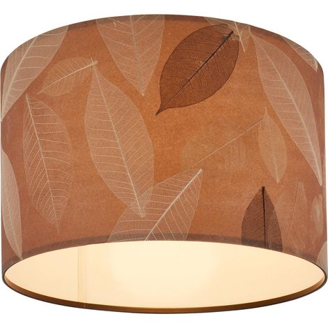 Plafonnier avec décor de feuilles, douille E27, max. 10 W, boho, esthétique, lampe de salon, lampe de chambre, lampe de salle à manger, lampe de couloir, 35 x 28 cm (DxH), couleur café (1/5)