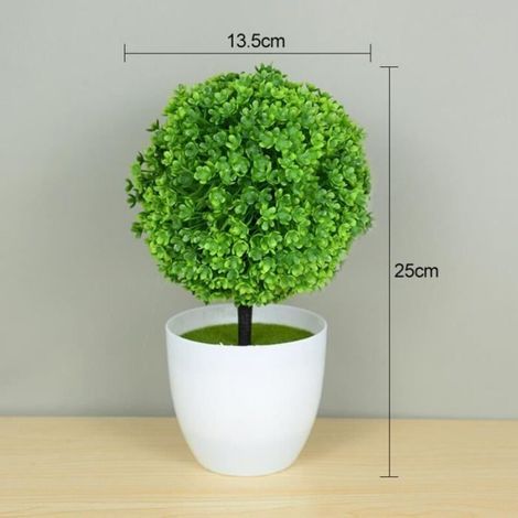 Plante artificielle - ECELEN - Petit arbre bonsaï - Décoratif intérieur et extérieur - Vert - Plastique (1/4)