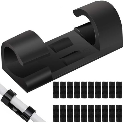 Confezione da 20 fascette autoadesive per cavi - clip per cavi - AquaForge (1/5)