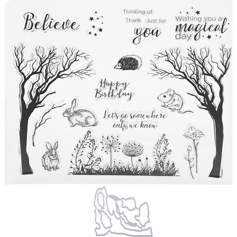 TPR Clear Stamp Transparent Rectangular for DIY Scrapbook Photo Album Diary Greeting Card (1/5)