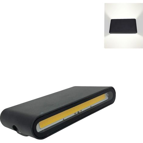LAMPADA APPLIQUE LED COB DA PARETE 220V 12W NERO DOPPIO LUCE IP 65 DA ESTERNOLuce Calda 3000k (1/5)