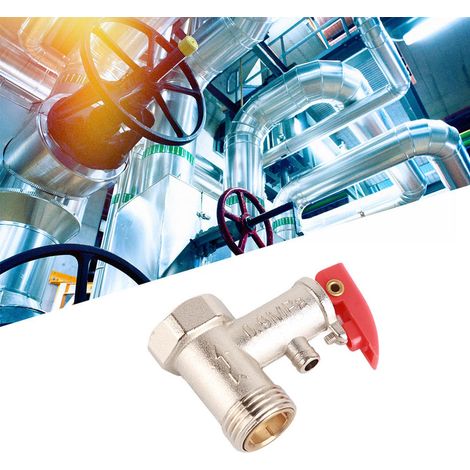 Soupape de sécurité monobloc pour chauffe-eau, détendeur, en laiton nickelé, 0,9 MPa, G1/2 pouce (1/5)