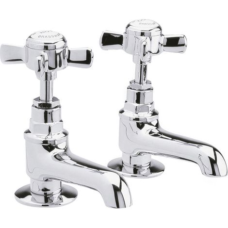 Balterley Hanchurch Traditional Crosshead Basin Taps - Chrome