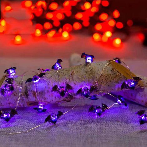 LED-Halloween-Lichterkette mit Fledermäusen, 5 m, 50 LEDs, USB – Gruselige Dekoration für Innen- und Außenbereich-lsw