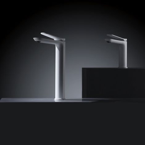 Imex - Grifo Monomando Lavabo Caño Bajo Blanco Serie Dinamarca