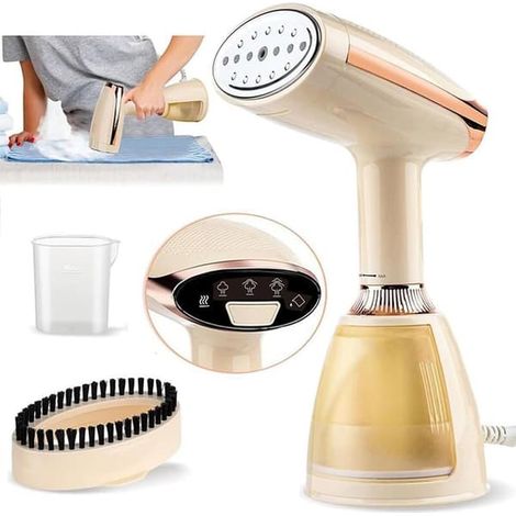 Nettoyeur vapeur pour vêtements - défroisseur vapeur portatif - préchauffage en 15 secondes, trois niveaux de puissance - Jusqu'à 1500 W de vapeur puissante et pénétrante - (1/5)