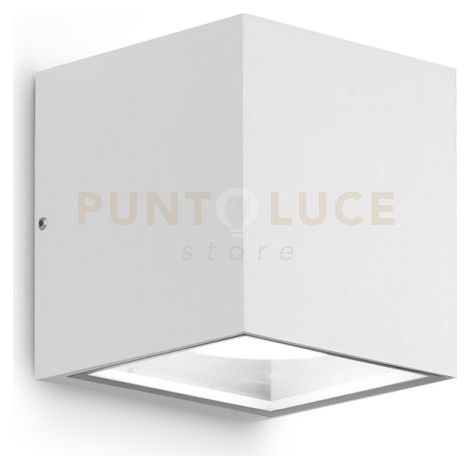 GES173- APPLIQUE 2 LUCI ATTACCO GX53 ALLUMINIO E VETRO COLORE BIANCO