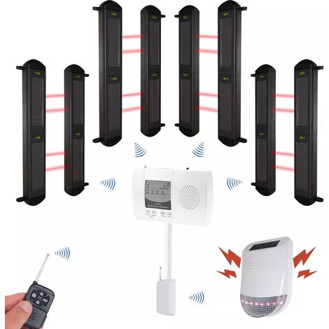 Kit "protection agricole" - 4 jeux de barrières 2B portée 900m + alerte locale sirène 105 dB (gamme DA600+/HY) (1/5)