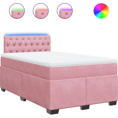 Maison Exclusive - Cama box spring con colchón terciopelo rosa 12 (1/5)