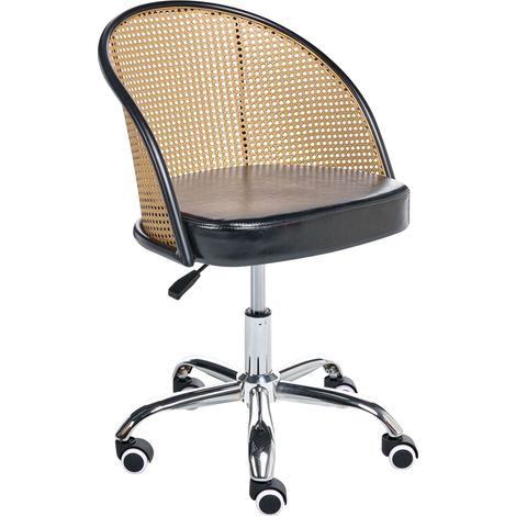Desk Chair BALTIMORE Faux Leather Black