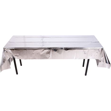 Nappe De Table Fête - Nappe En Feuille D'Aluminium - 100 x 270 cm - Pour Fêtes De Noël Et Occasions Spéciales - 1 Pièce (1/3)