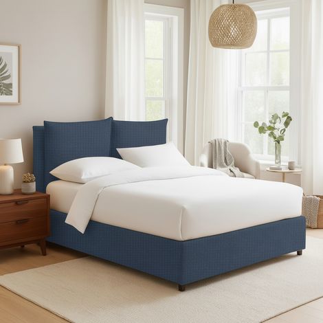 Cama Doble Liskeard, Desenfundable, Hecho en Italia, azul (1/4)