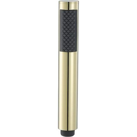 Pommeau Douche Haute Pression Douchette à Main Laiton Ronde Pomme de Douche Anti Calcaire Economiser d'eau Douchette Douche G1/2,Titanium Gold (1/4)