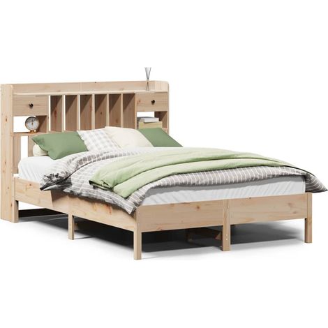 Maison Exclusive - Lit bibliothèque sans matelas 140x190 cm bois de pin massif