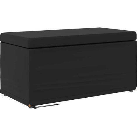 Taburete Negro Cuero Sintético y Madera Fabricada vidaXL