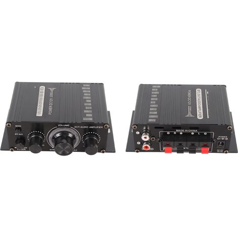 Amplificador de potencia Bluetooth 5.0, sonido nítido, aleación de aluminio, de 20 Hz a 20 kHz, 12 V, universal para coche y hogar. (1/5)