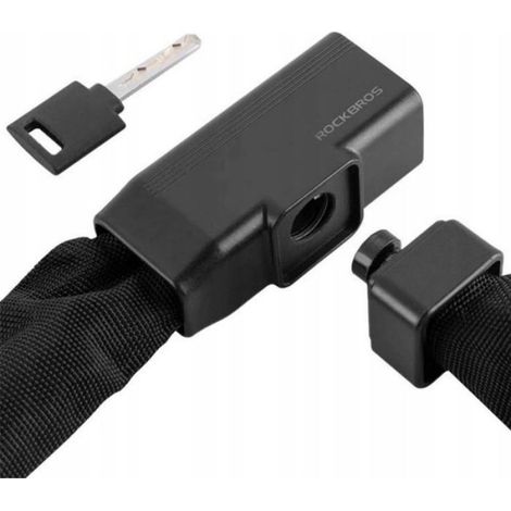 Antivol Vélo Chaîne - Acier 8 mm - Nylon Recouvert - Longueur 0,97 m - Pour Vélo Moto Portail - Noir (1/4)