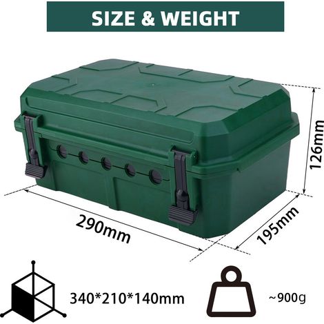 Boîte de protection étanche IP54 Large vide 5 sorties pour câble 7 Possibilité fixation au mur 320 x 180 x 126 mm 12,4 mm 126 mm 320 x 180 x (1/4)