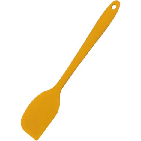 (Orange) 1 cuillère en silicone résistante à la chaleur avec manche intégré, raclette à gâteau, spatule à crème, couteau, outil de cuisine et de pâtisserie (1/5)