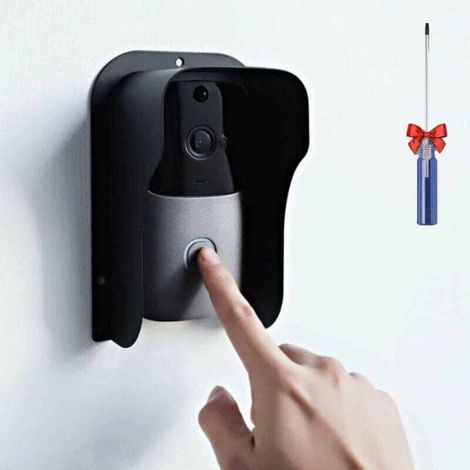 Protection Sonnette Exterieur Pluie, Housse de Pluie, En Acier Inoxydable Durable, Convient aux Prise Exterieur, Sonnette Ring, Sonnette Techole Sans Fil Exterieur (1/4)