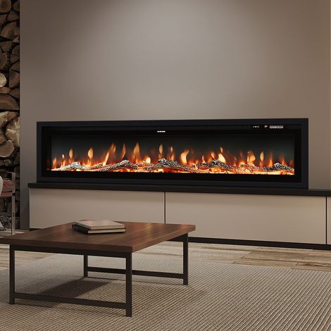 60 Inch Wall Mounted Fireplaces Electric LED Fireplace Fire Heater with 9 Flames Mode