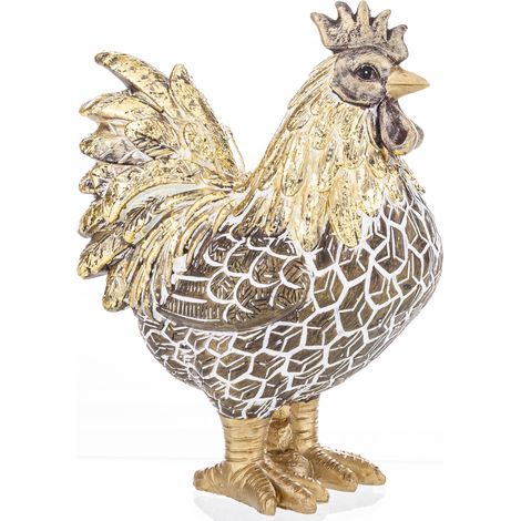 Poule dorée, belle décoration de Pâques, coq, décoration de Noël o284b (1/5)