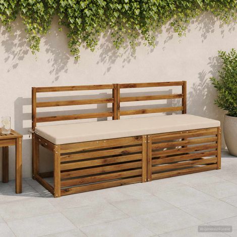 vidaXL Cojín de banco SOEST 100% Poliéster Crema 140 x 50 x 5 cm (1/5)