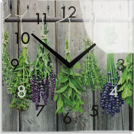 Moderne Wanduhr fürs Wohnzimmer Pęki Roślin (1/4)