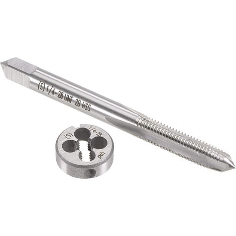 1/4"-28 UNC Tarauds et Matrices Ensemble HSS Main Droite (1/5)