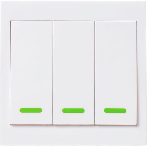 eWeLink Wandschalter mit Drucktasten und Fernbedienung, 3-fach, Typ 86, Ein/Aus, 433 MHz Funk-Steuerungssender mit Aufklebern, flexible Positionierung für Wohnzimmer (1/5)