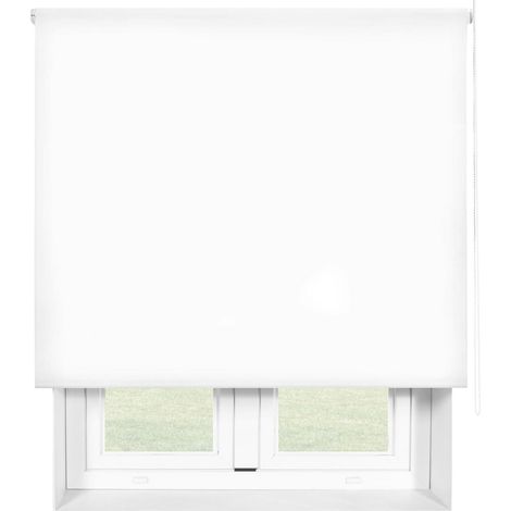 Estor Poliéster enrrollable opaco liso Blanco 180X175 cm
