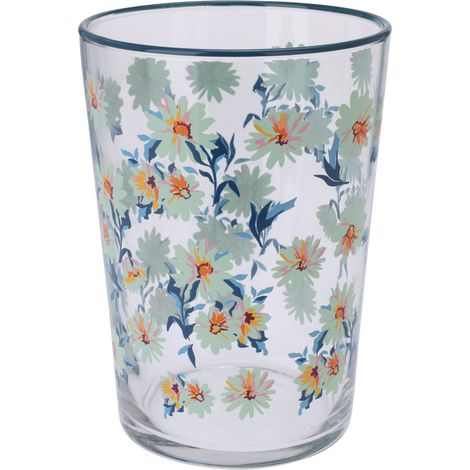 Großes Glas mit Blumenmuster, 510 ml